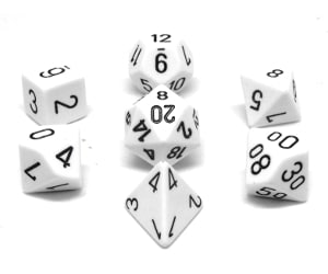 CHX 25401 WHITE/BLACK POLYHEDRAL 7 DIE SET image 0